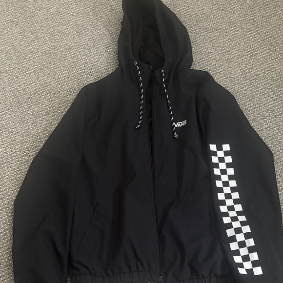 Men’s Vans Black Hooded Raincoat with Checkered Accents

Brand new!! - Picture 2 of 5